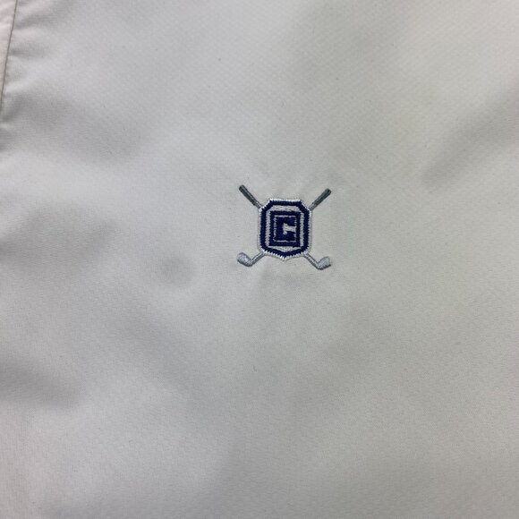 Vintage Chaps Golf Windbreaker Jacket Short Sleeve Men M Cream Pull Over Sweater - Picture 4 of 13